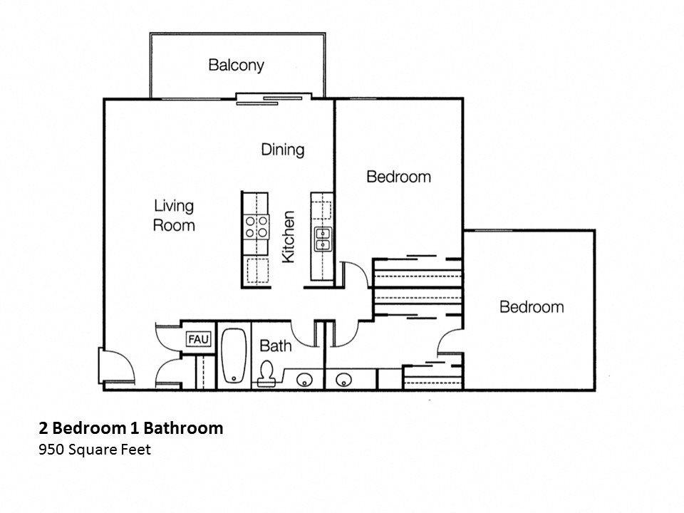 Two Bedroom One Bathroom Floor Plan Two Bedroom One Bathroom Floor Plan, at Monte Vista Apts, 91750, California